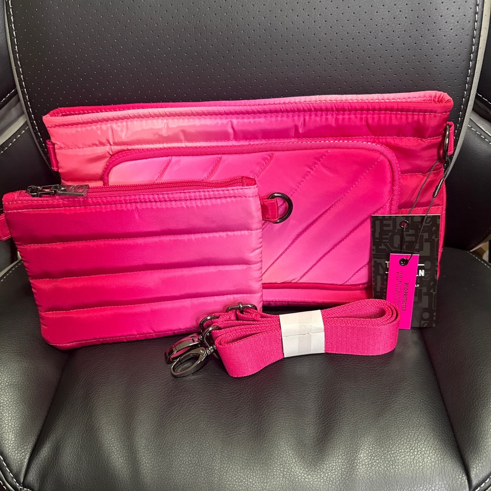 Think Royln Crossbody Bag Pink Ombré w/RFID Protection